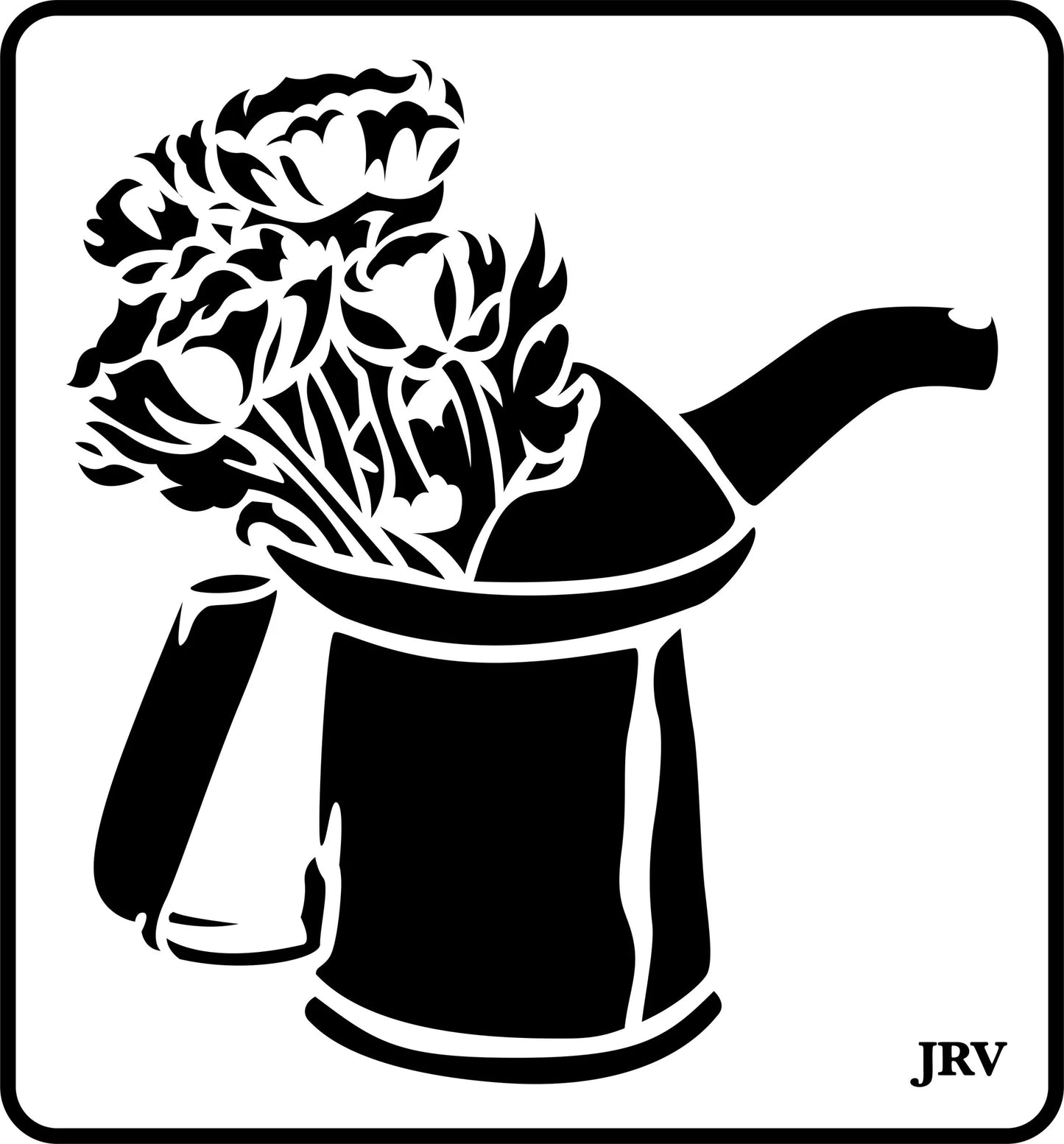 Reusable Stencil - Oil Can with Flowers