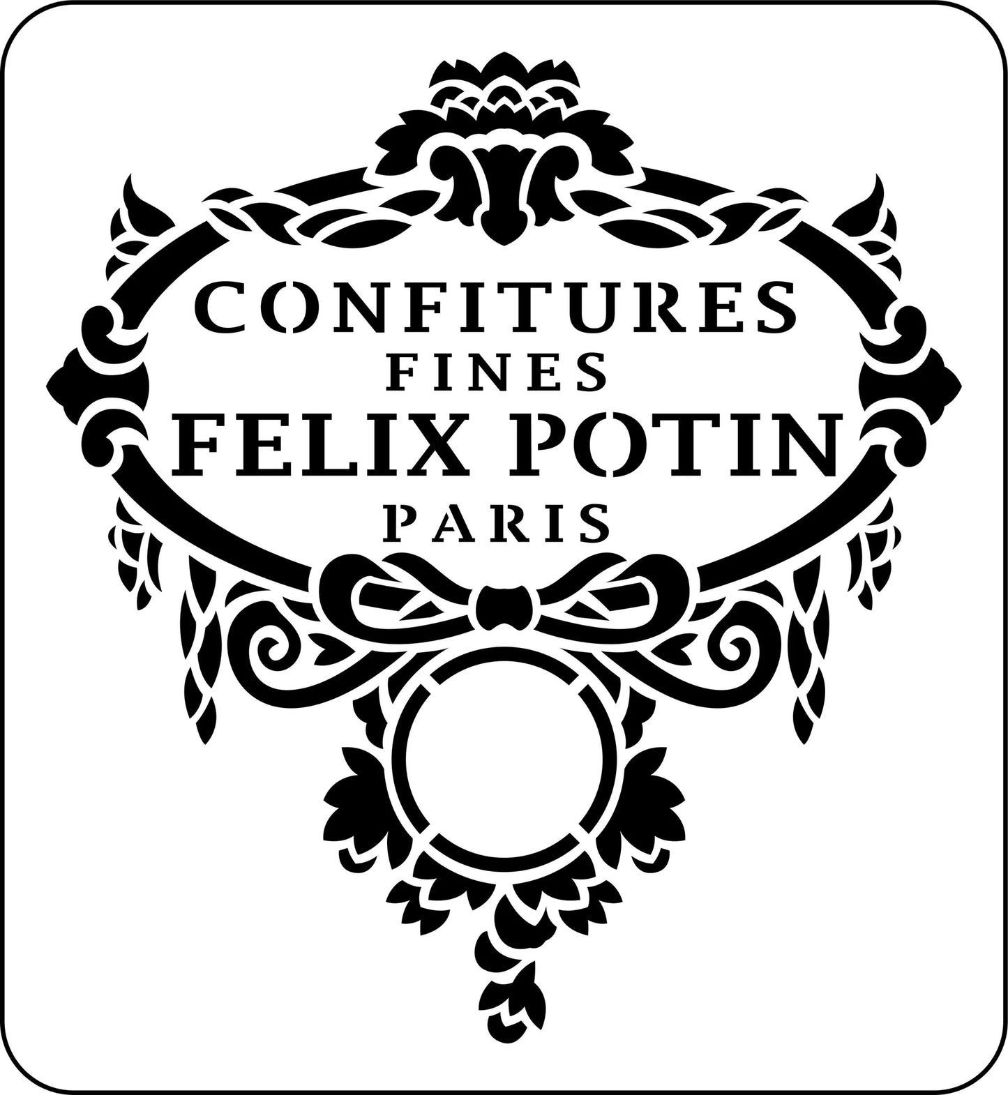 Reusable Stencil - 15 mils thick, Paris Bow Label Design