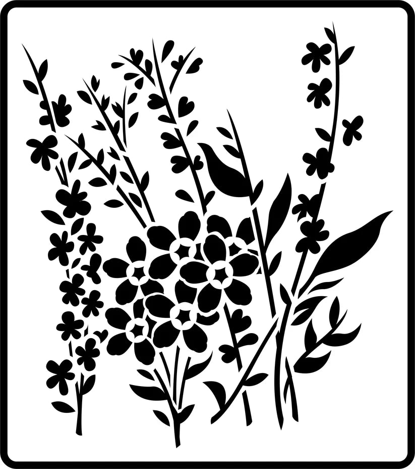 Reusable Stencil - 15mil Thick, Wildflowers