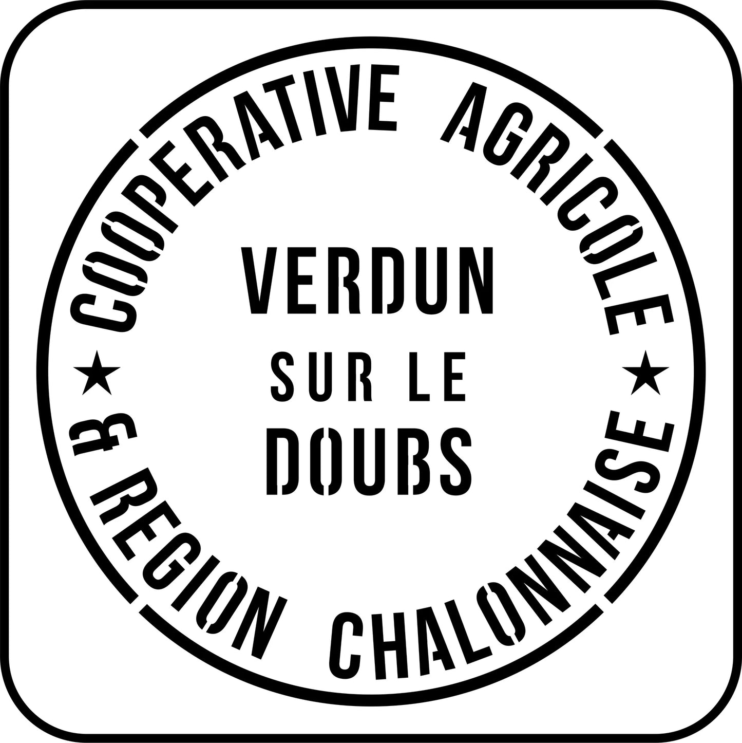 Reusable Stencil 'Cooperative Agricole Verdun sur le Doubs Region Chalonnaise'