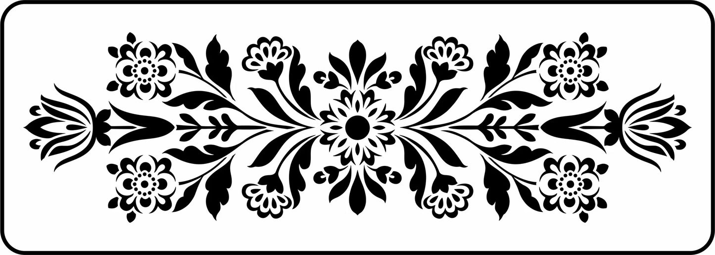 Reusable Stencil - Folk Floral Swag