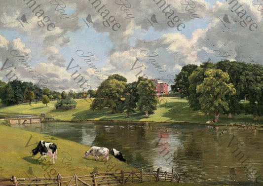 JRV Rice Paper Sheet Cows By A River