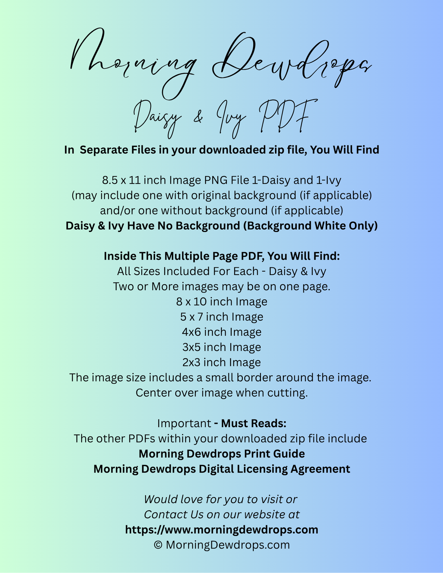 DAISY & IVY Digital Download Printable Art