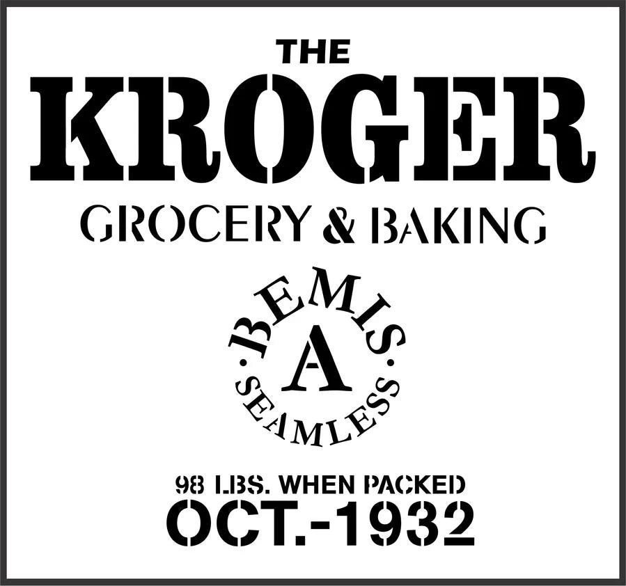 Reusable Stencil - Kroger Grocery & Baking 1932 signage