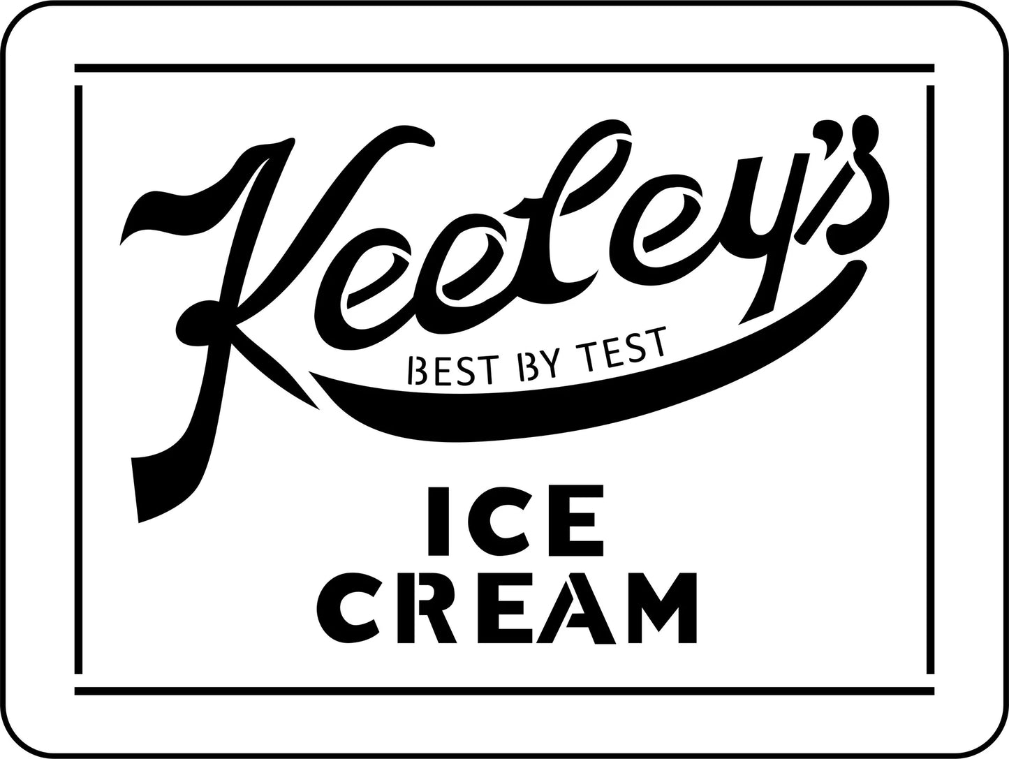 Reusable Stencil, 15mil thick, Keely's Ice Cream sign