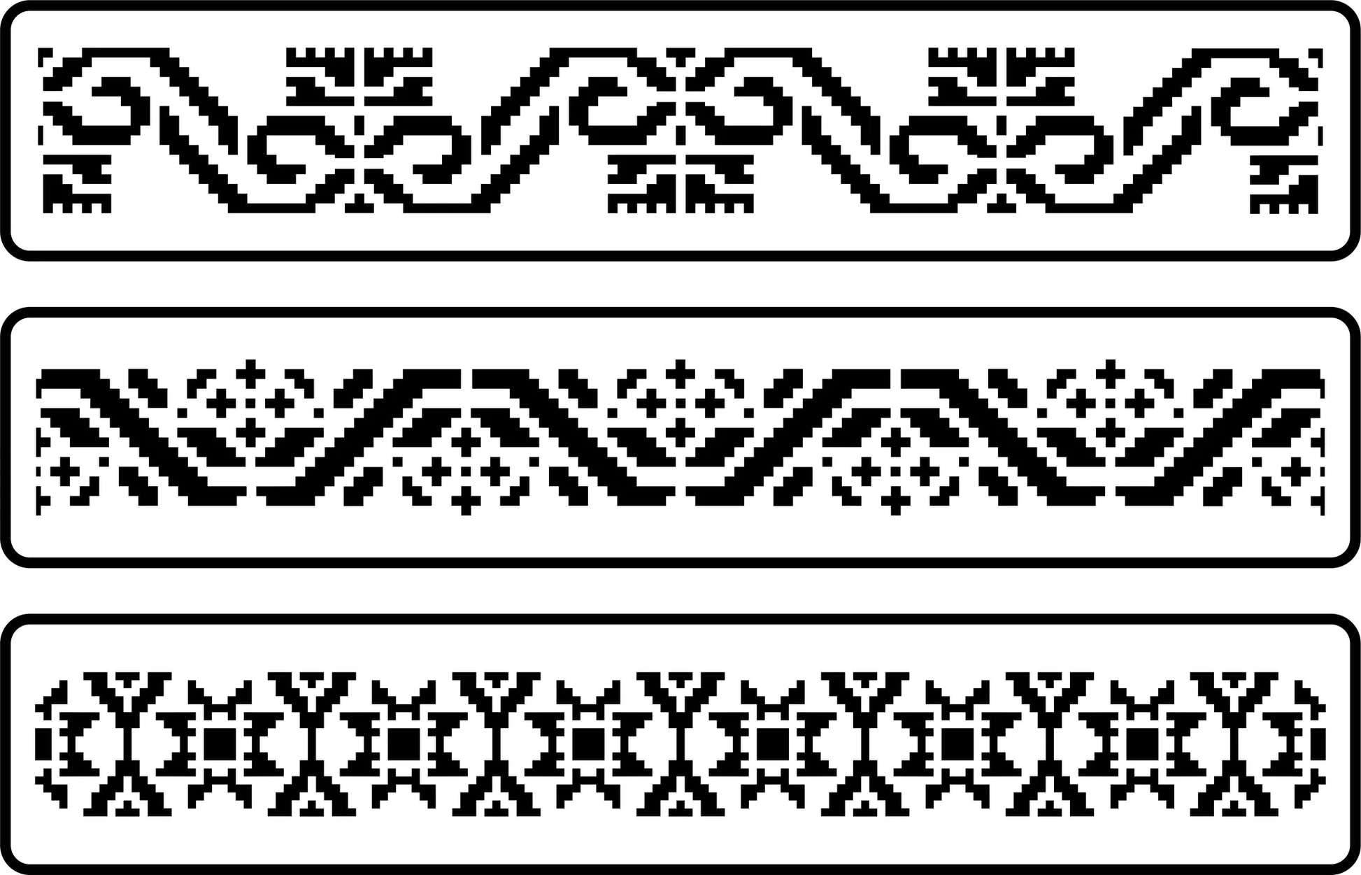Reusable Stencil Set - Set of 3 Mexican Embroidery Borders