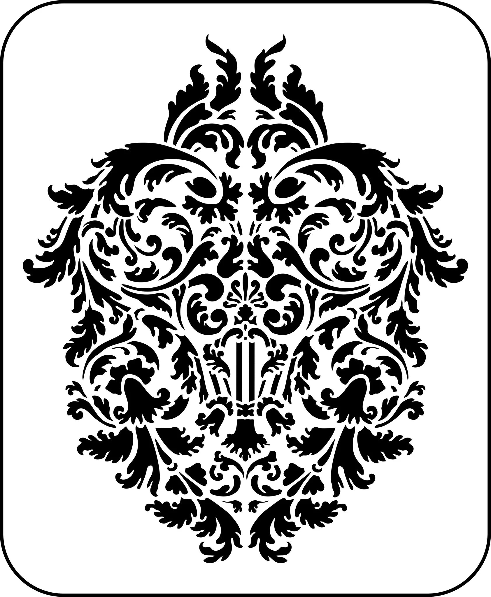 Reusable Stencil - Musical Damask