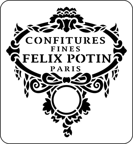 Reusable Stencil - 15 mils thick, Paris Bow Label Design