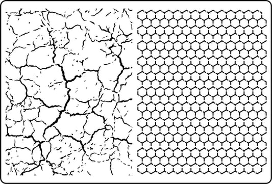 Reusable Stencil 15 mils thick - Crackle & Honeycomb Background
