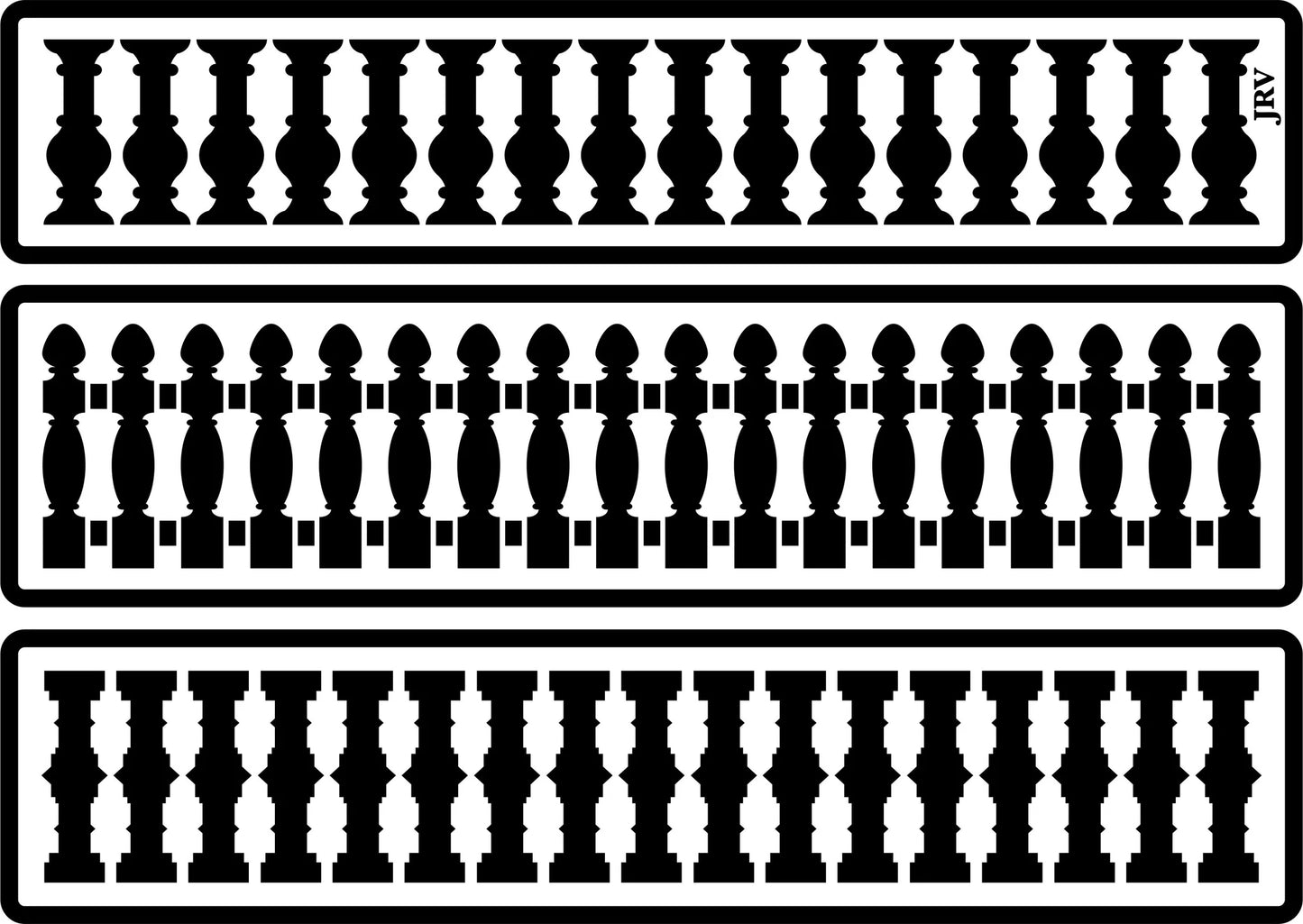 Reusable Stencil - Fence Borders, 3 stencils