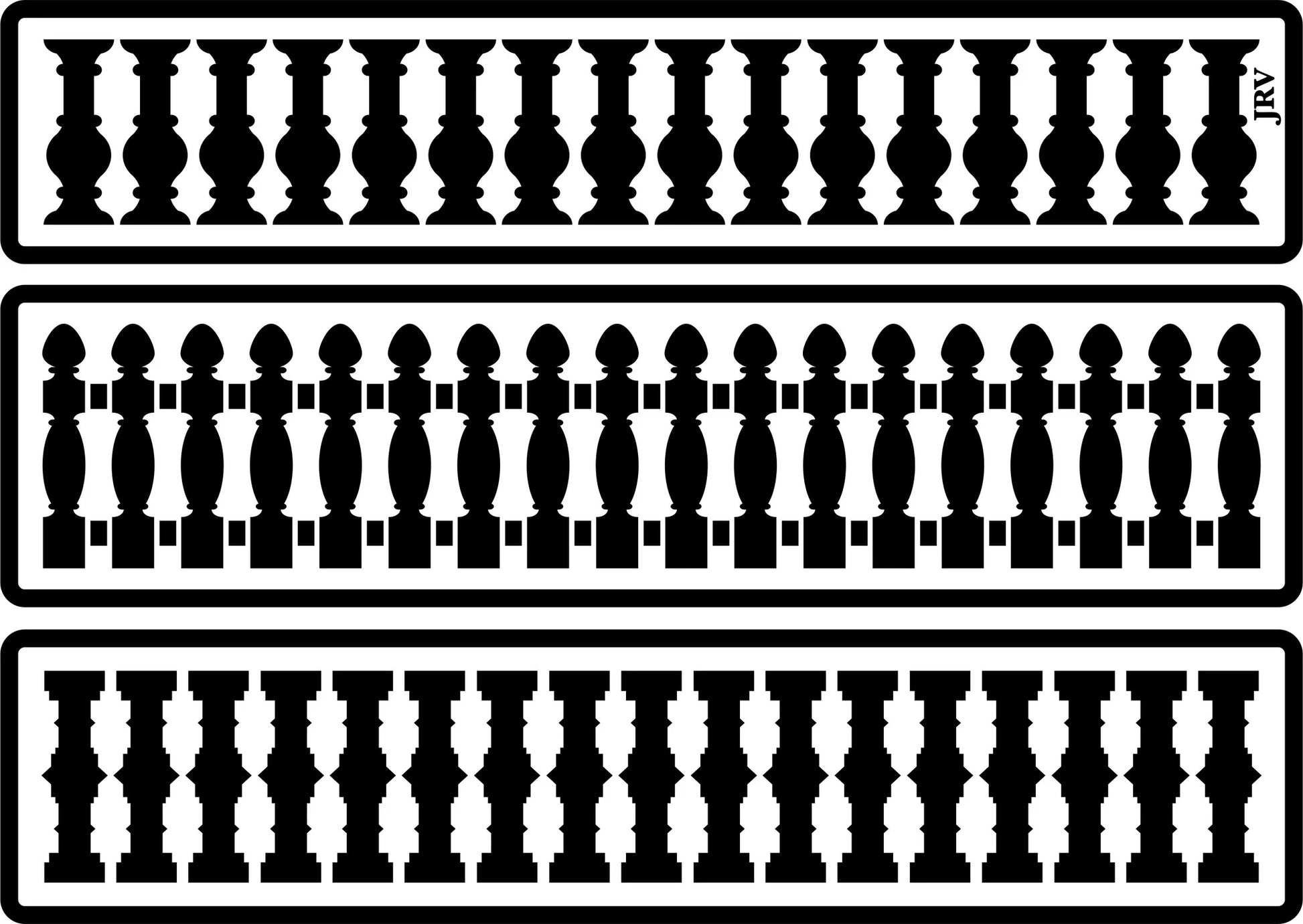 Reusable Stencil - Fence Borders, 3 stencils