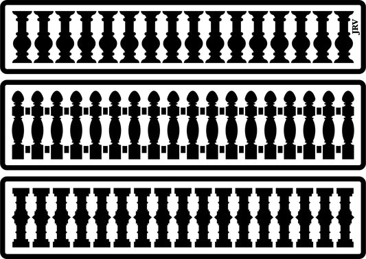 Reusable Stencil - Fence Borders, 3 stencils