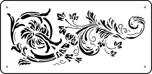 Reusable Stencil - Floral Whimsy - Scrolling Flowers
