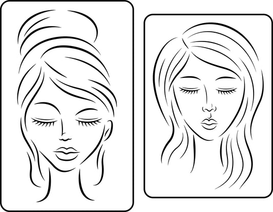 Reusable Stencil - La Femme - Two Female Faces