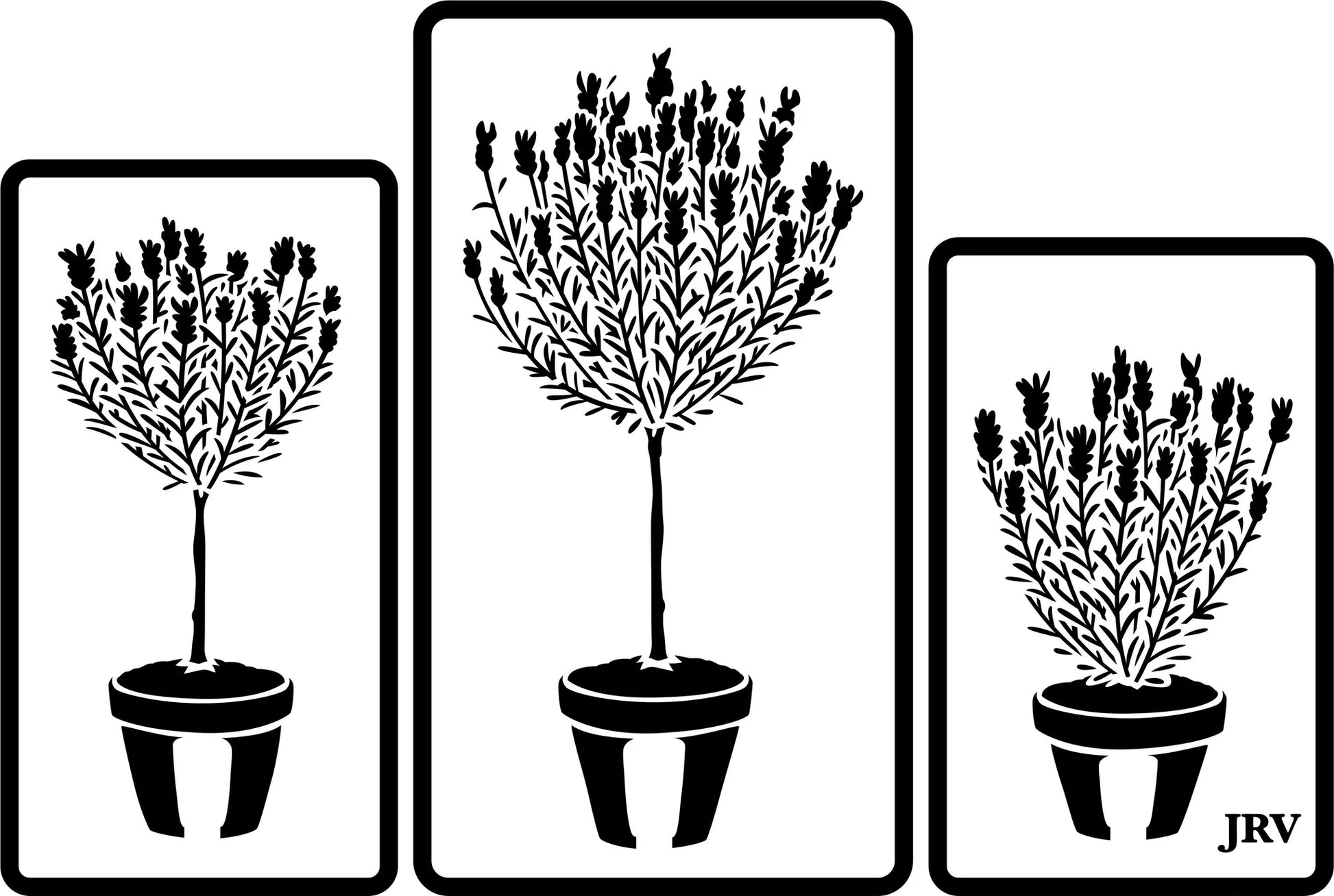Reusable Stencil - 3 Lavender Pots