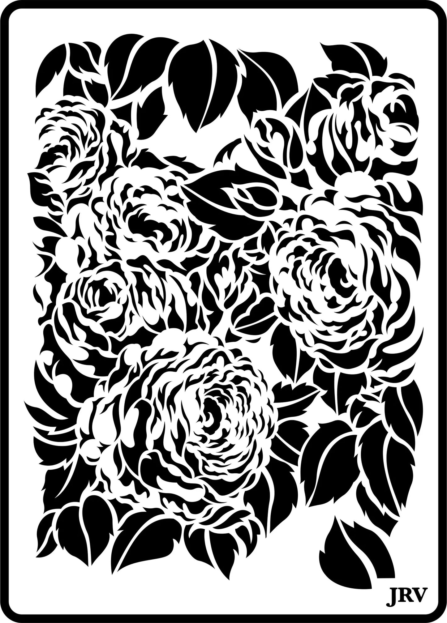 Reusable Stencil, 15 mils thick, Peonies
