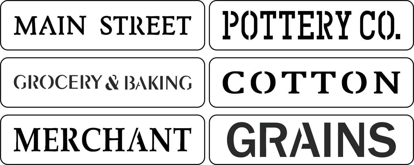 Main Street Word Pack | JRV Stencils