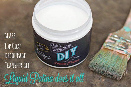 DIY Paint Clear Liquid Patina - Topcoat-Transfer Gel-Glaze & Decoupage Medium